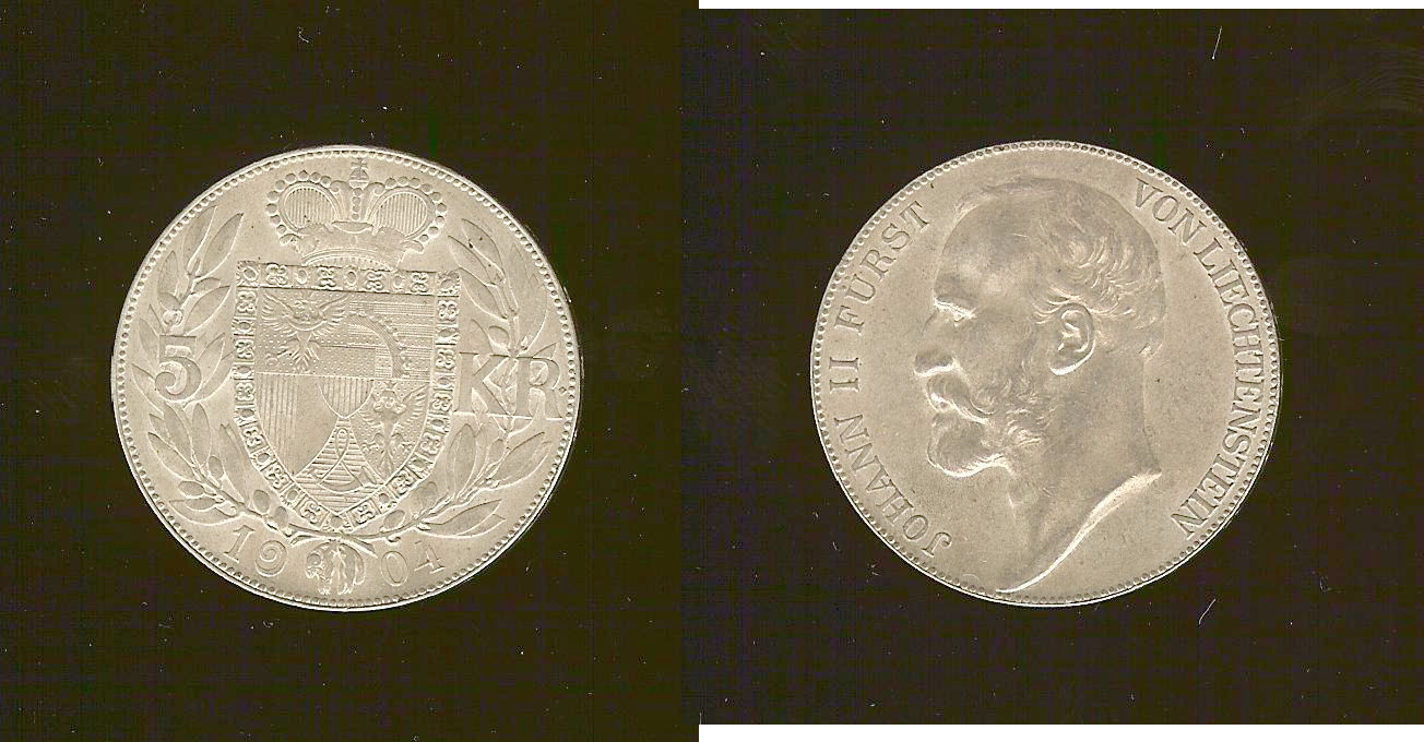 LIECHTENSTEIN  5 Kronen 1904 SPL